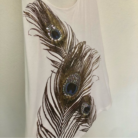 Forever 21 Beaded Peacock Feather Tank Top - Picture 7 of 12
